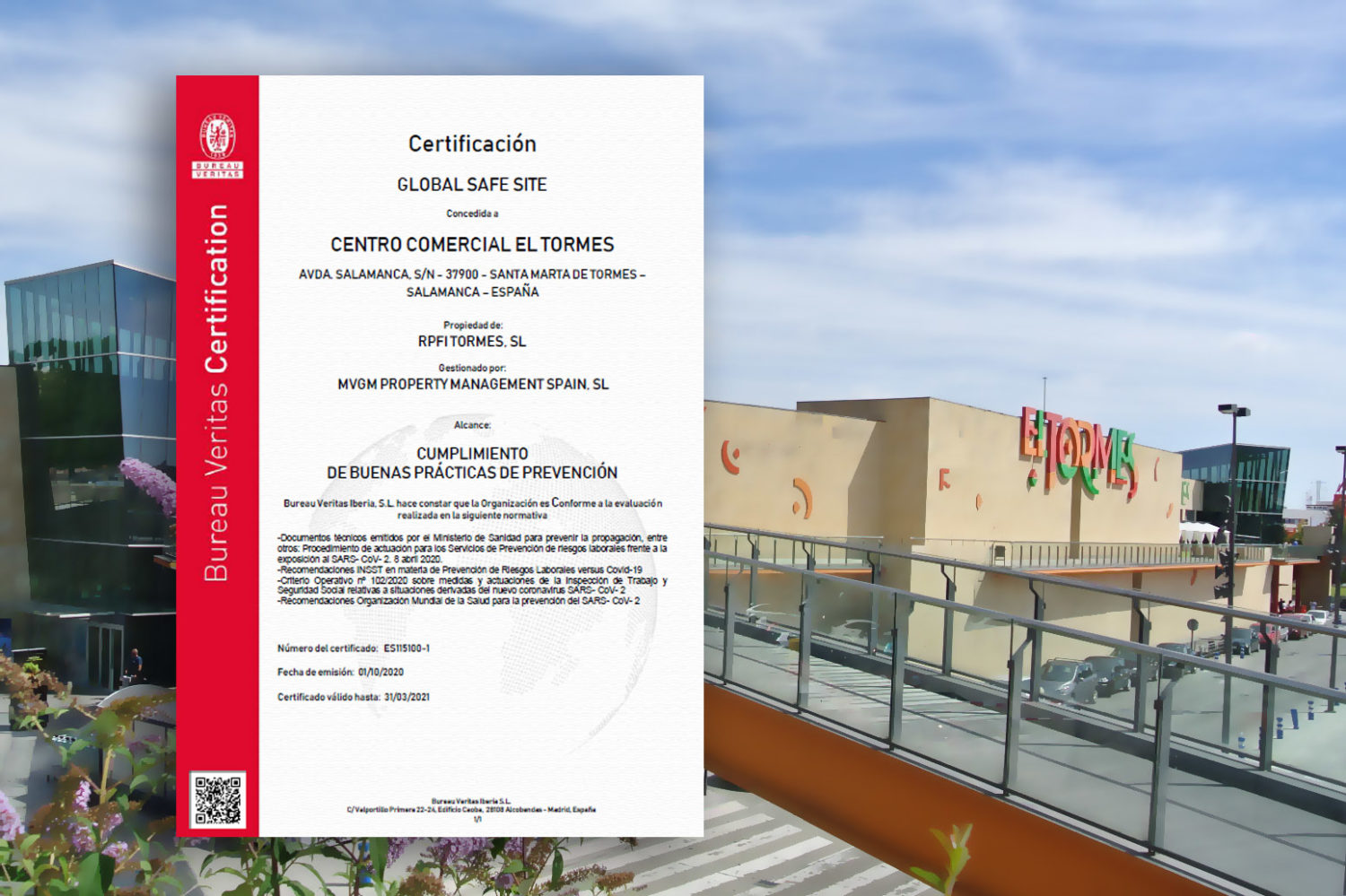 El Tormes obtiene la certificación Global Safe Site -Just Retail