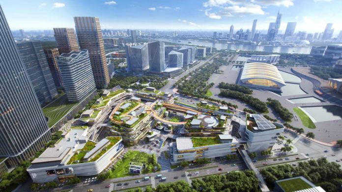 3 Taikoo Li Qiantan Aerial View- Just retail Vista aérea de Taikoo Li Qiantan - Just Retail