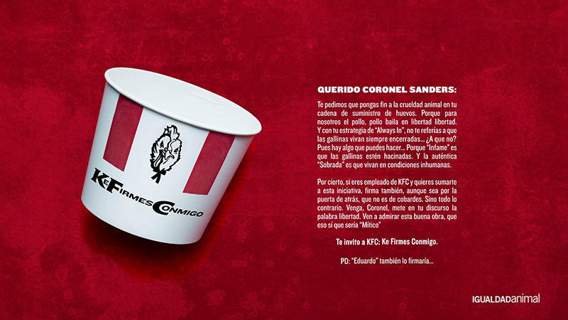 KFC campaña igualdad animal marketing noticias retail